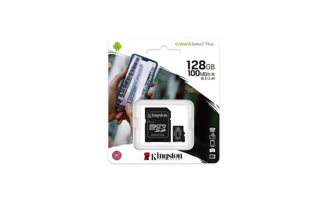Kingston Canvas Select Plus microSD Card 128GB + SD Adapter