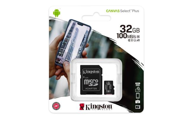 Kingston Canvas Select Plus microSD Card 32GB + SD Adapter