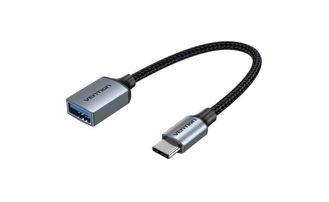 Vention USB 3.0 C Male to A Female OTG Cable 0.15M Gray Aluminum