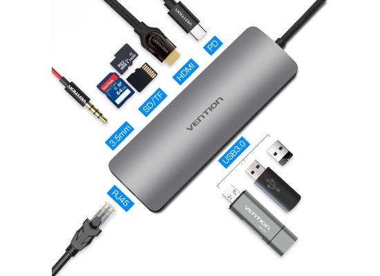 Vention Type-C to HDMI/3XUSB3.0/RJ45/TF/SD/Audio