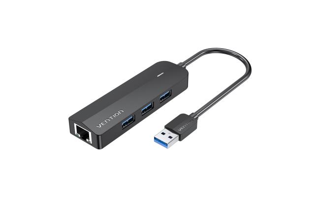 Vention 3-Port USB 3.0 Hub with Gigabit LAN Adap 0.15M