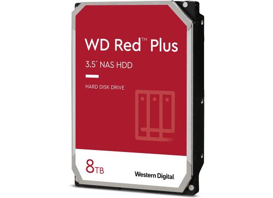 Western Digital 8TB WD Red Plus NAS Internal Hard Drive 3.5" HDD - 5400 RPM, SATA 6 Gb/s, CMR, 128 MB Cache