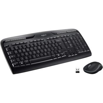 Logitech MK330 Wireless Keyboard & Mouse Combo with USB-Receiver Long Battery Life PC/Laptop Arabic / English - Black