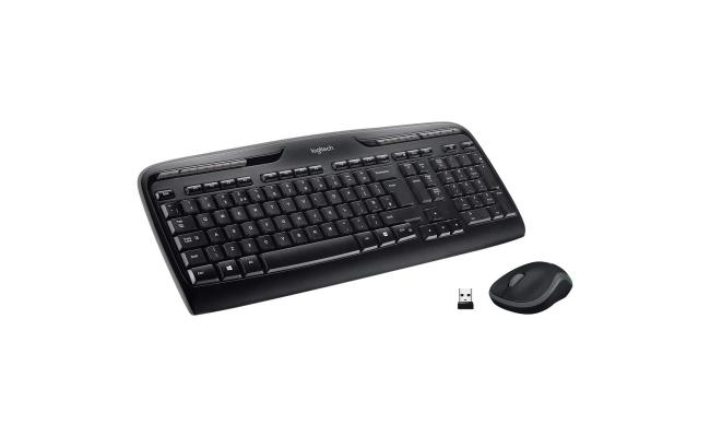 Logitech MK330 Wireless Keyboard & Mouse Combo with USB-Receiver Long Battery Life PC/Laptop Arabic / English - Black