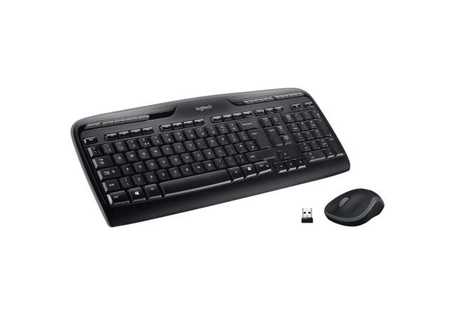 Logitech MK330 Wireless Keyboard & Mouse Combo with USB-Receiver Long Battery Life PC/Laptop Arabic / English - Black