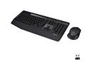 Logitech MK345 Wireless Combo Full-Sized Keyboard with Palm Rest and Comfortable Right-Handed Mouse 2.4 GHz Wireless USB Receiver Arabic / English - Black