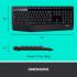 Logitech MK345 Wireless Combo Full-Sized Keyboard with Palm Rest and Comfortable Right-Handed Mouse 2.4 GHz Wireless USB Receiver Arabic / English - Black