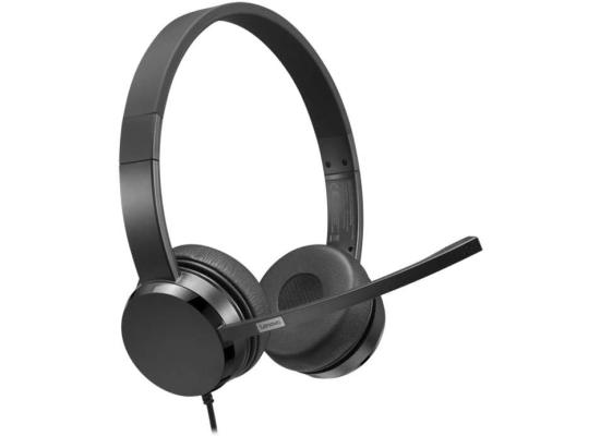 Lenovo L36 USB-A Stereo On-Ear Business Lightweight Headset w/ Control Box & Noise Cancellation - Black