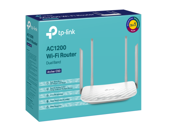 TP-Link Archer C50 AC1200 Wireless Dual Band (3in1) - Router & Range Extender & Access Point