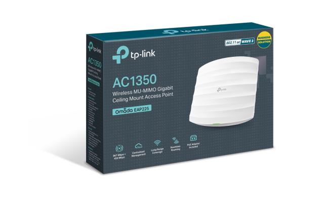 TP-Link Omada EAP225 AC1350 Wireless MU-MIMO Gigabit Ceiling Mount Access Point