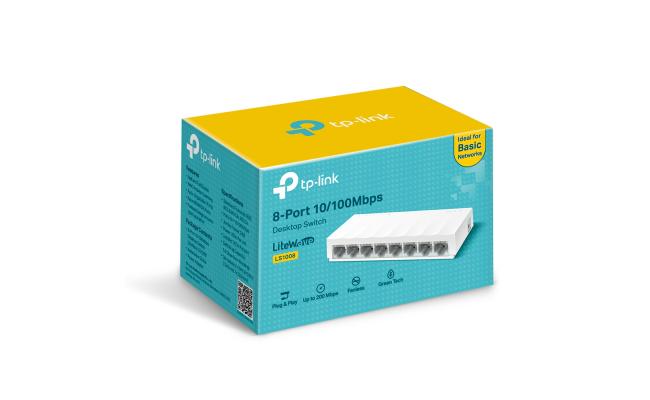 TP-Link LiteWave LS1008 8-Port 10/100Mbps Desktop Network Switch