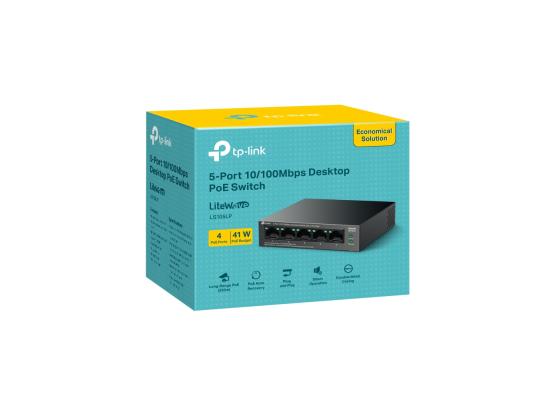 TP-Link LS105LP 5-Port 10/100Mbps Desktop Switch with 4-Port PoE