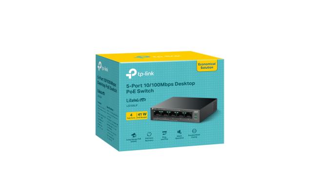 TP-Link LS105LP 5-Port 10/100Mbps Desktop Switch with 4-Port PoE