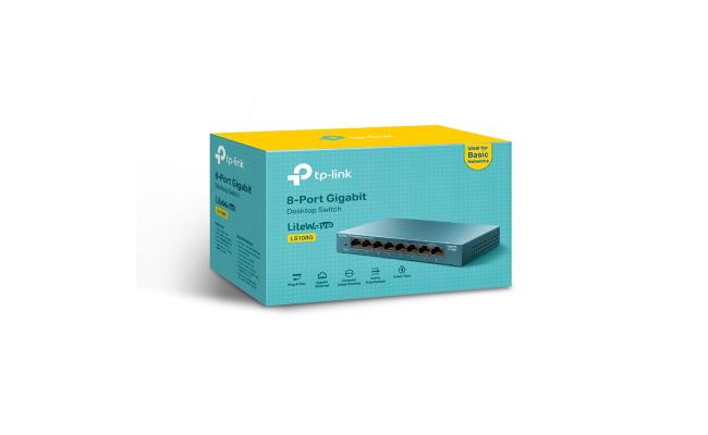 TP-Link LiteWave LS108G 8-Port Gigabit 10/100/1000Mbps Desktop Network Switch