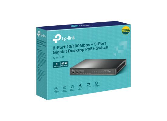 TP-Link TL-SL1311P 8-Port 10/100Mbps + 3-Port Gigabit Desktop Switch with 8-Port PoE+