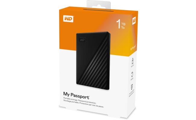 WD Western Digital 1TB My Passport (USB 3.2 Gen1 / Black) External Hard Drive