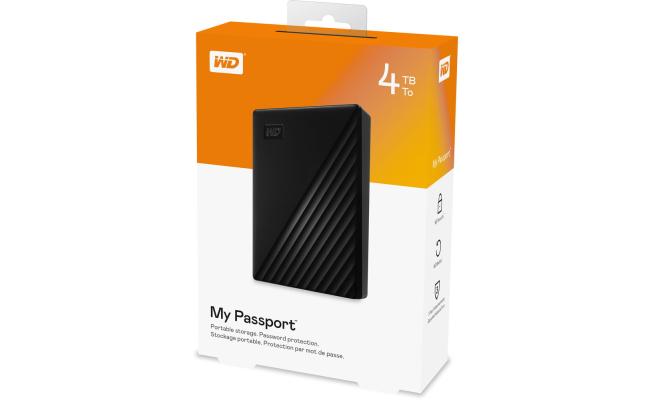WD Western Digital 4TB My Passport (USB 3.2 Gen1 / Black) External Hard Drive