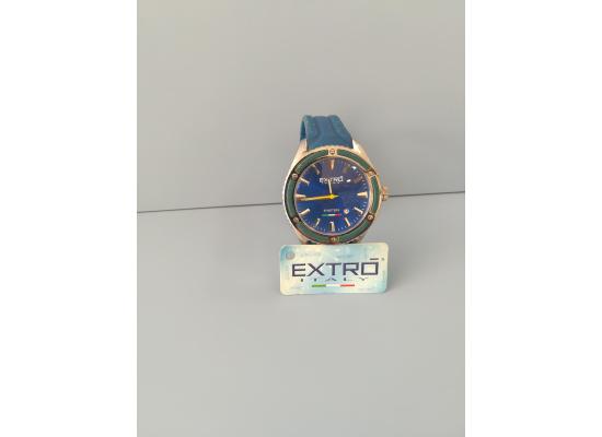 EXTRO Wrist Watch SILVER INDEX BLUE SILICON