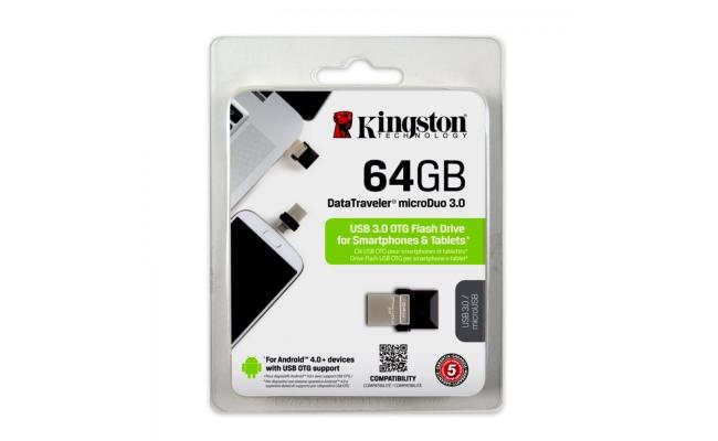 Kingston 64 DataTraveler microDuo USB 3.0 Flash Drive