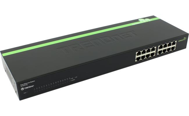 Trendnet 16-port 10/100Mbps N-Way Green Rackmount Switch