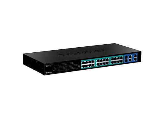 Trendnet 24-Port 10/100Mbps Web Smart PoE Switch with 4 Gigabit Ports and 2 Mini-GBIC Slots 