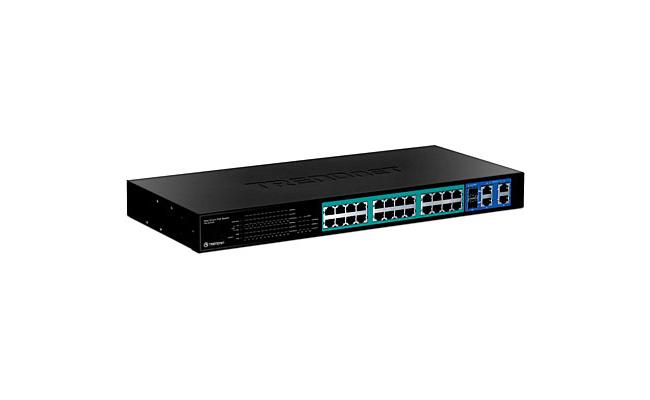 Trendnet 24-Port 10/100Mbps Web Smart PoE Switch with 4 Gigabit Ports and 2 Mini-GBIC Slots